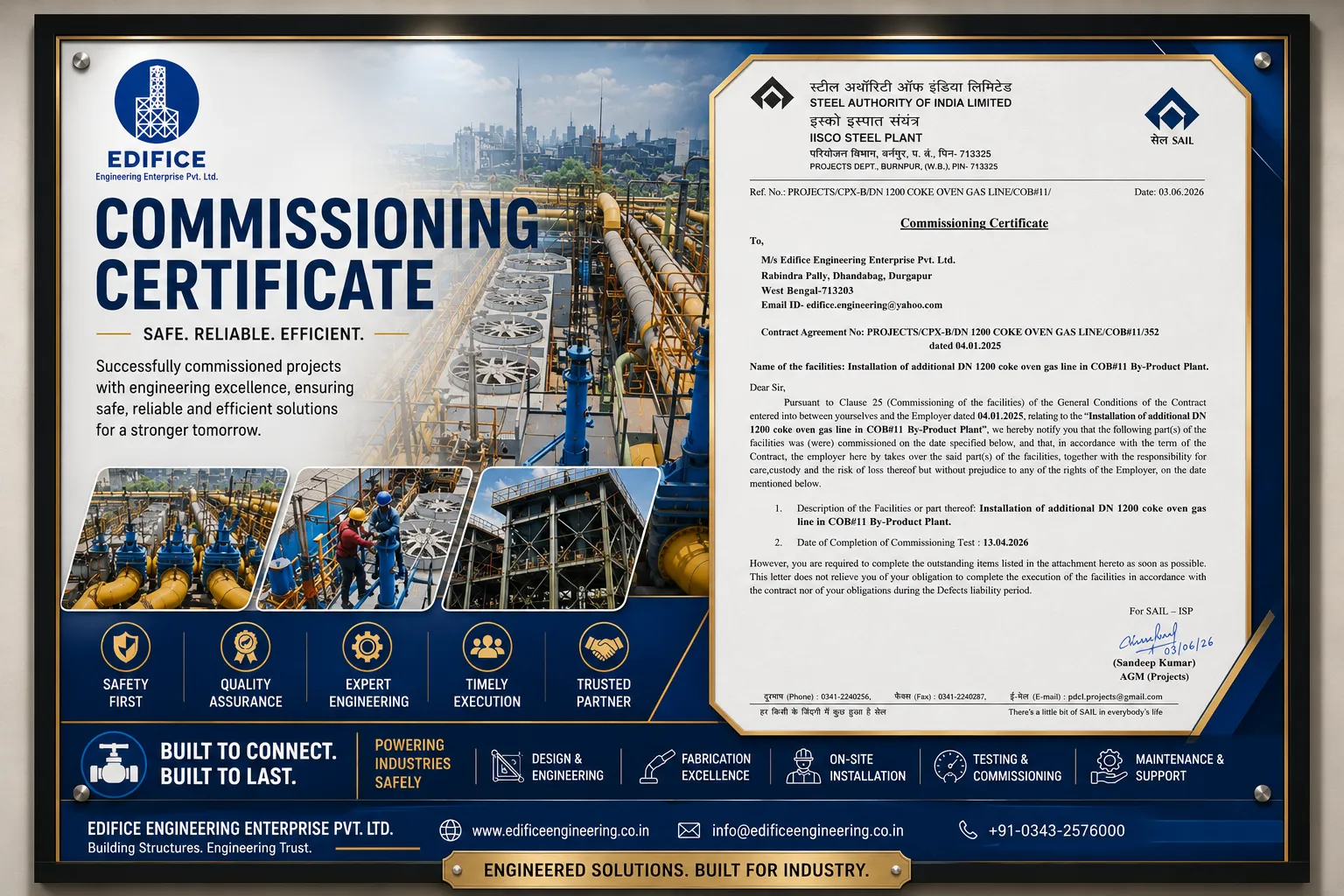 Commissioning Certificate 